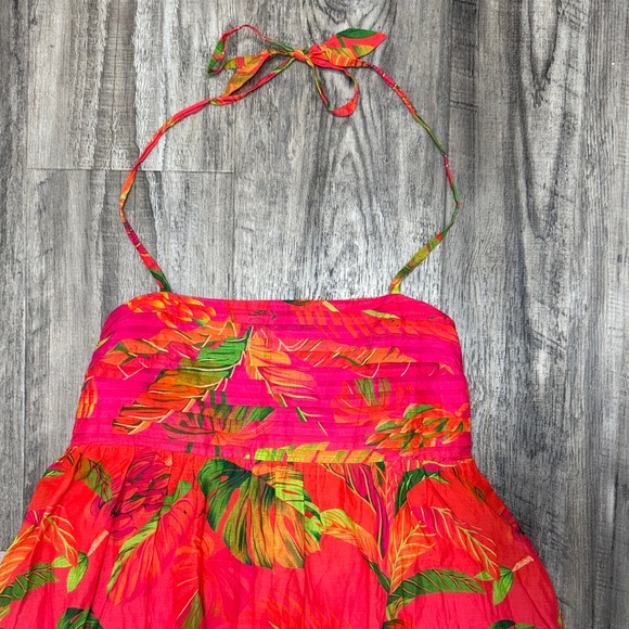 NEW FARM Rio Orange Ombre Forest Maxi Dress Medium Resortwear Strappy Back Vacay - Picture 3 of 9
